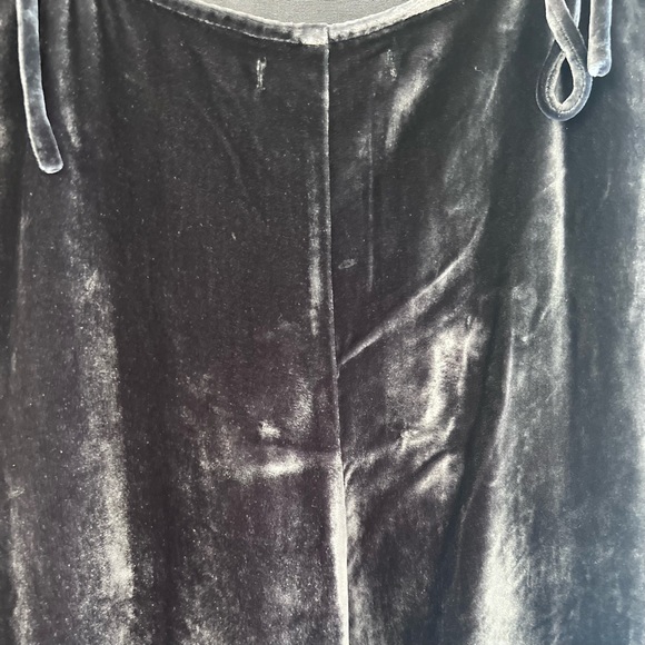 Reformation Ariana Dark Gray Silk Blend Velvet High Slit Slip Dress - Picture 9 of 11